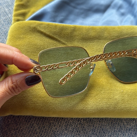 Gucci 61mm blue square sunglasses with star attachable/detachable charms NWT - Picture 14 of 17